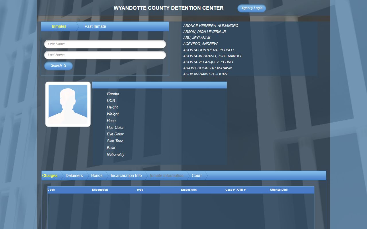Wyandotte County inmate records mobile roster search
